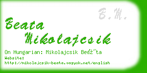 beata mikolajcsik business card